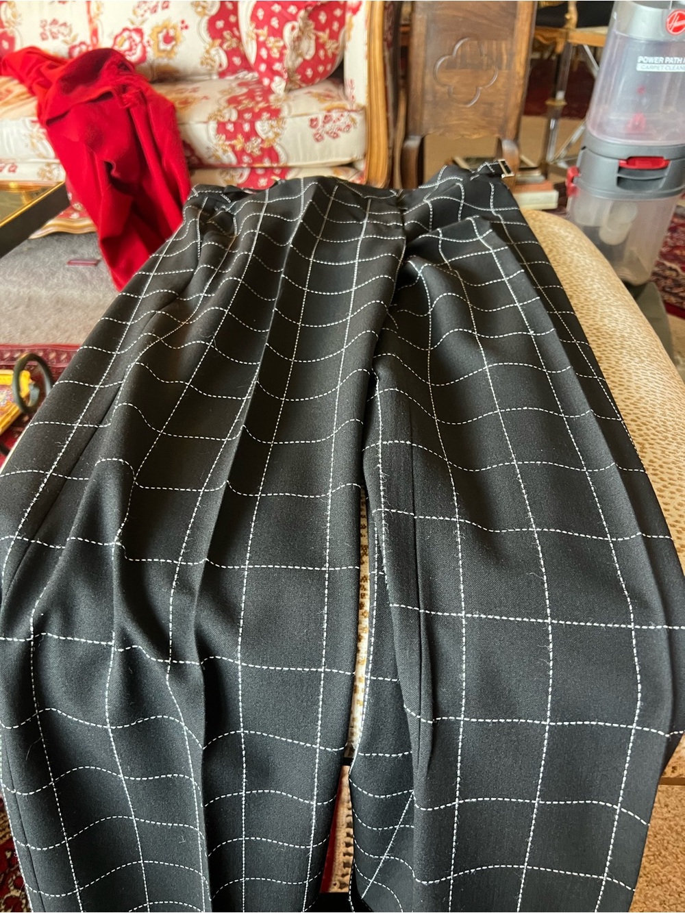 Trina Turk Black Windowpane Dress Pants
